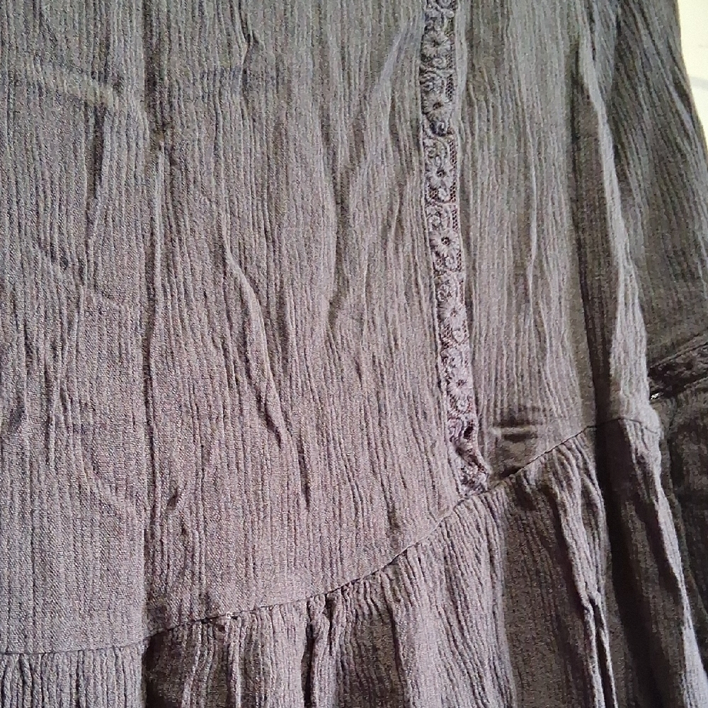 Torrid Gray Ribbed Blouse - Picture 7 of 9